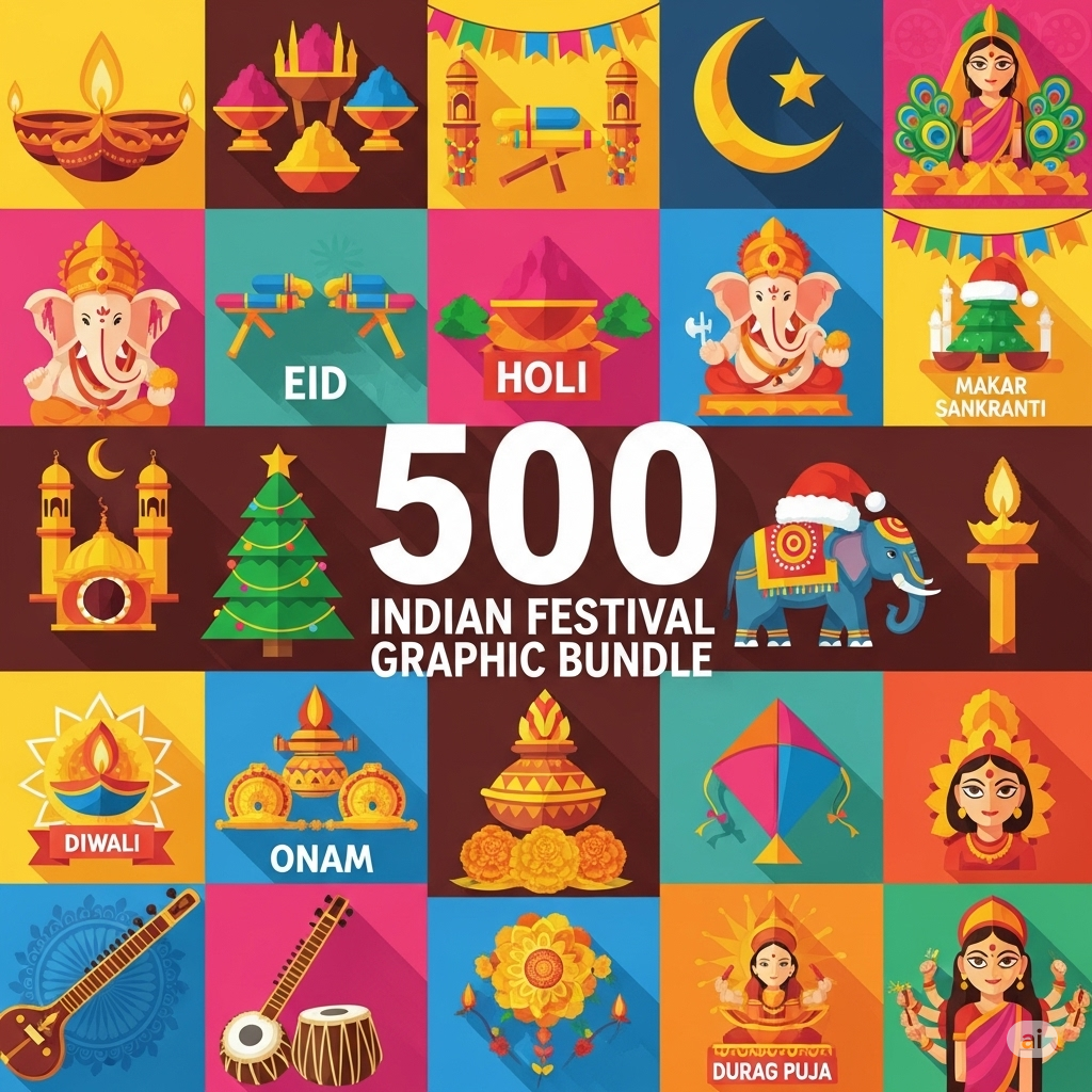 500 Indian Festival Graphics Bundle